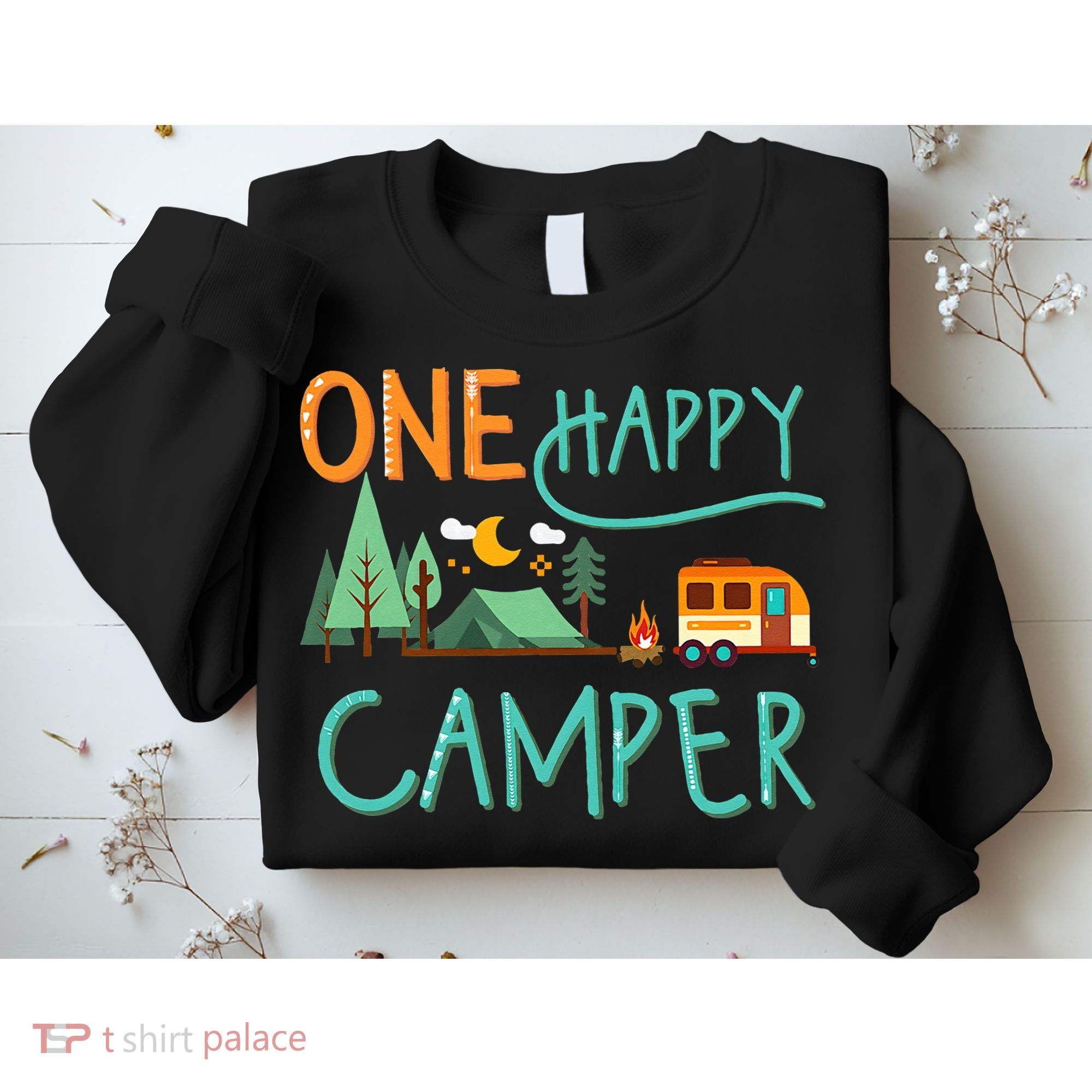 One Happy Camper First Birthday Camping Matching Sweatshirt