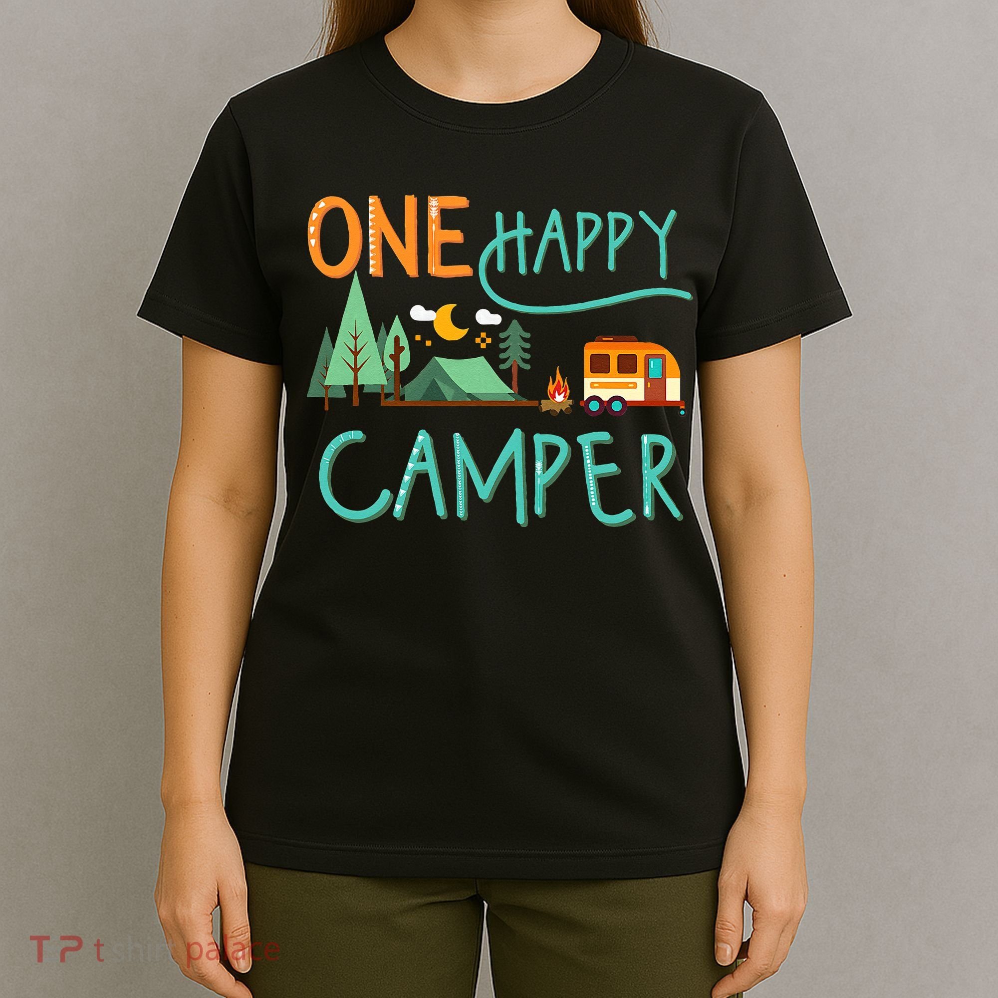One Happy Camper First Birthday Camping Matching T-Shirt