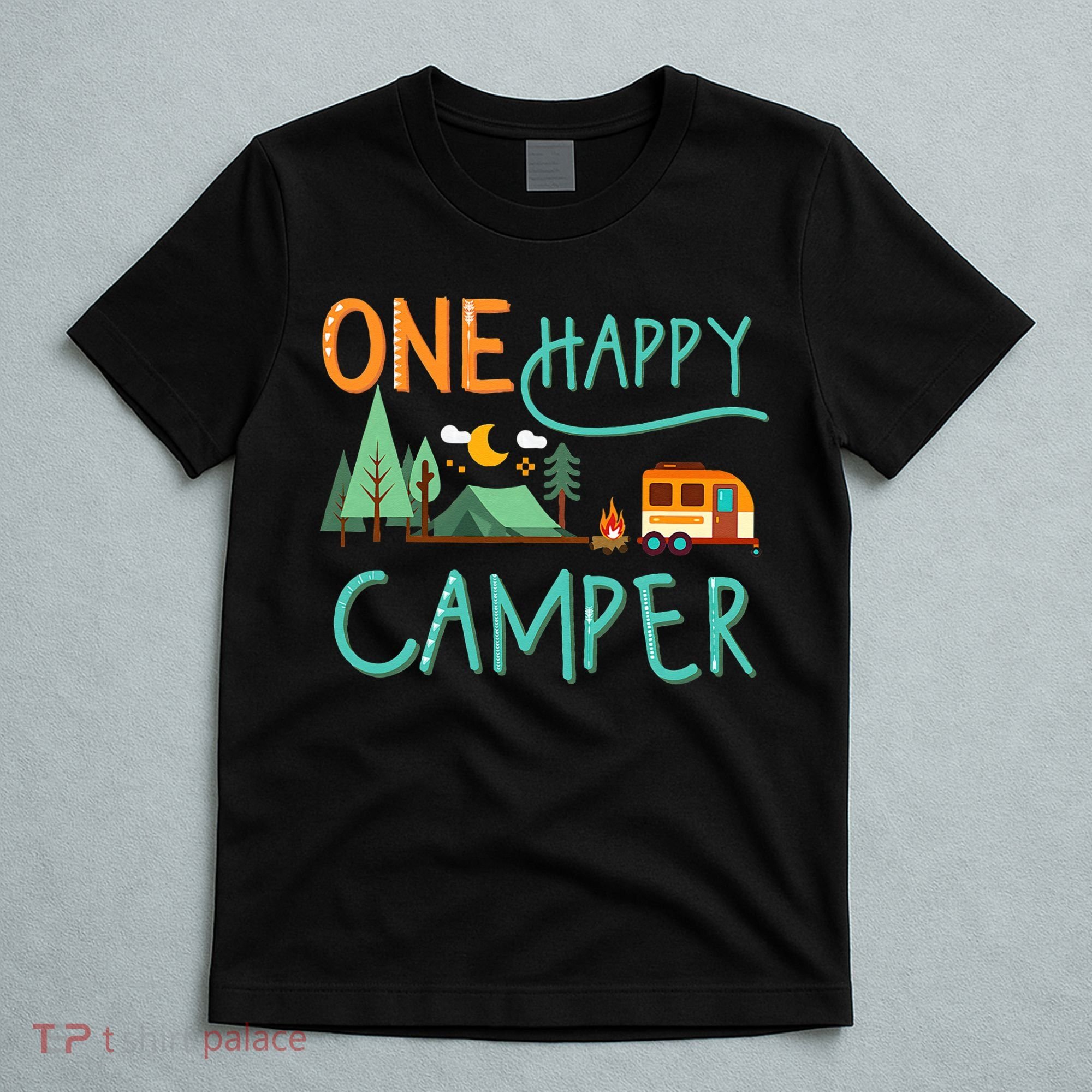 One Happy Camper First Birthday Camping Matching T-Shirt