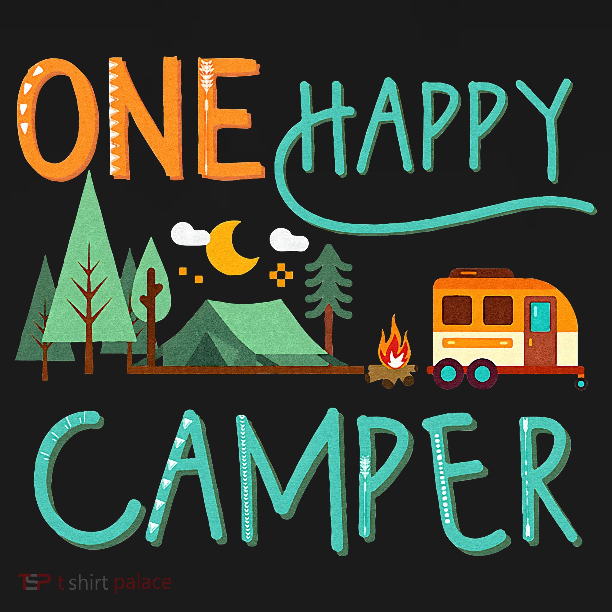 One Happy Camper First Birthday Camping Matching Toddler Hoodie