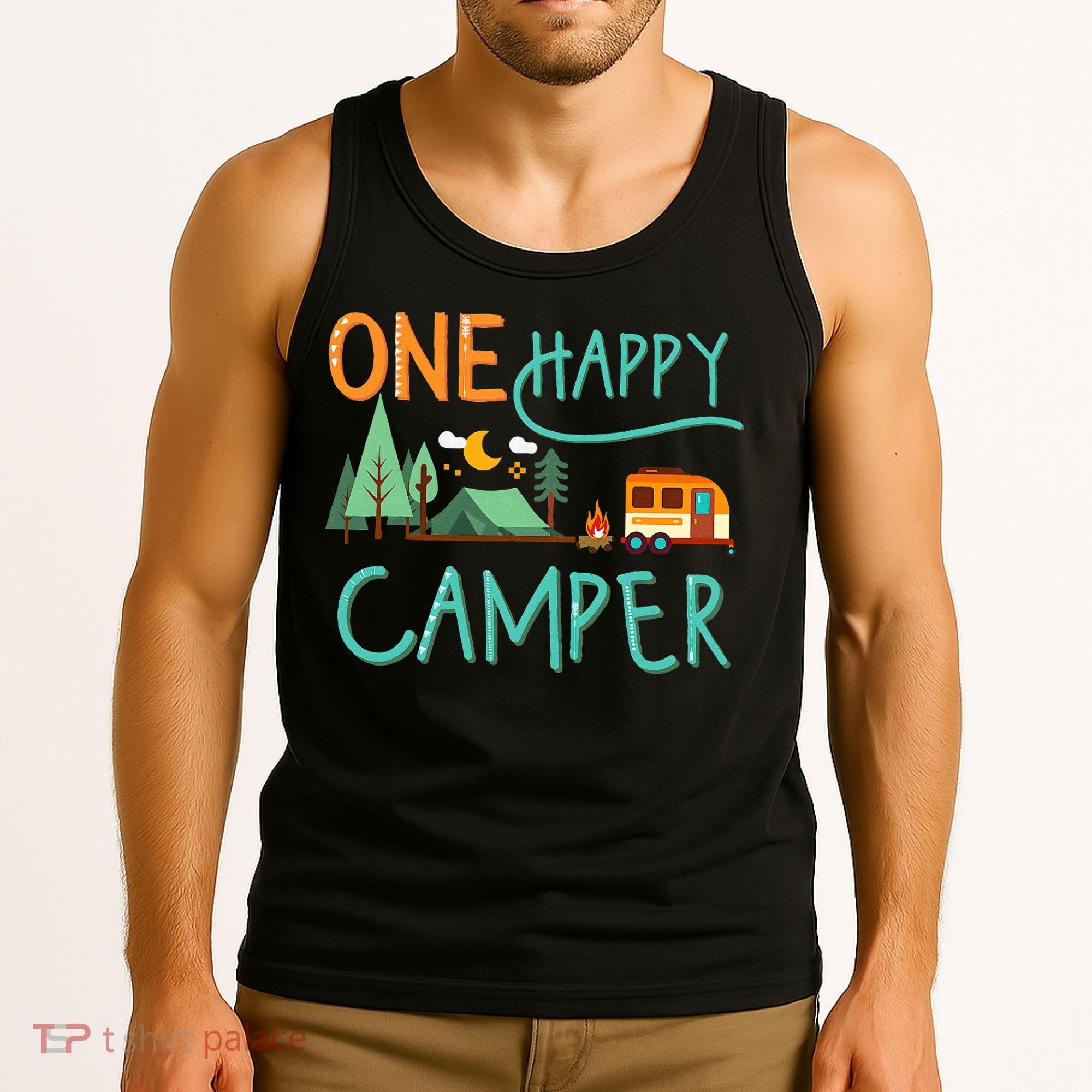 One Happy Camper First Birthday Camping Matching Tank Top