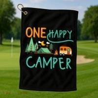 One Happy Camper First Birthday Camping Matching Golf Towel thumb 1