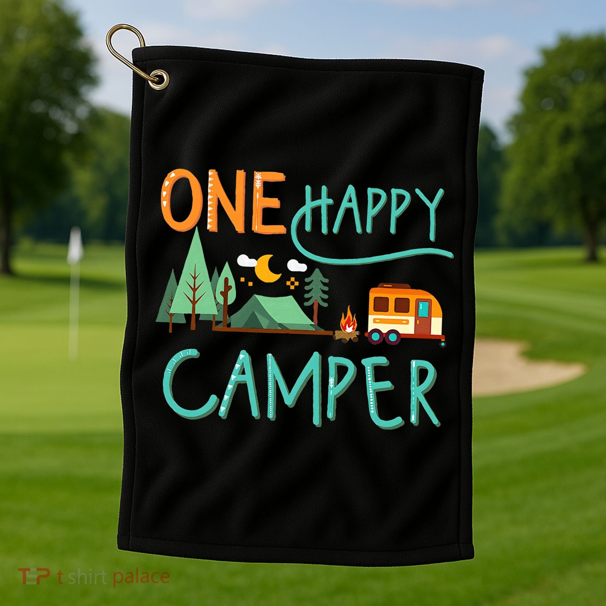 One Happy Camper First Birthday Camping Matching Golf Towel