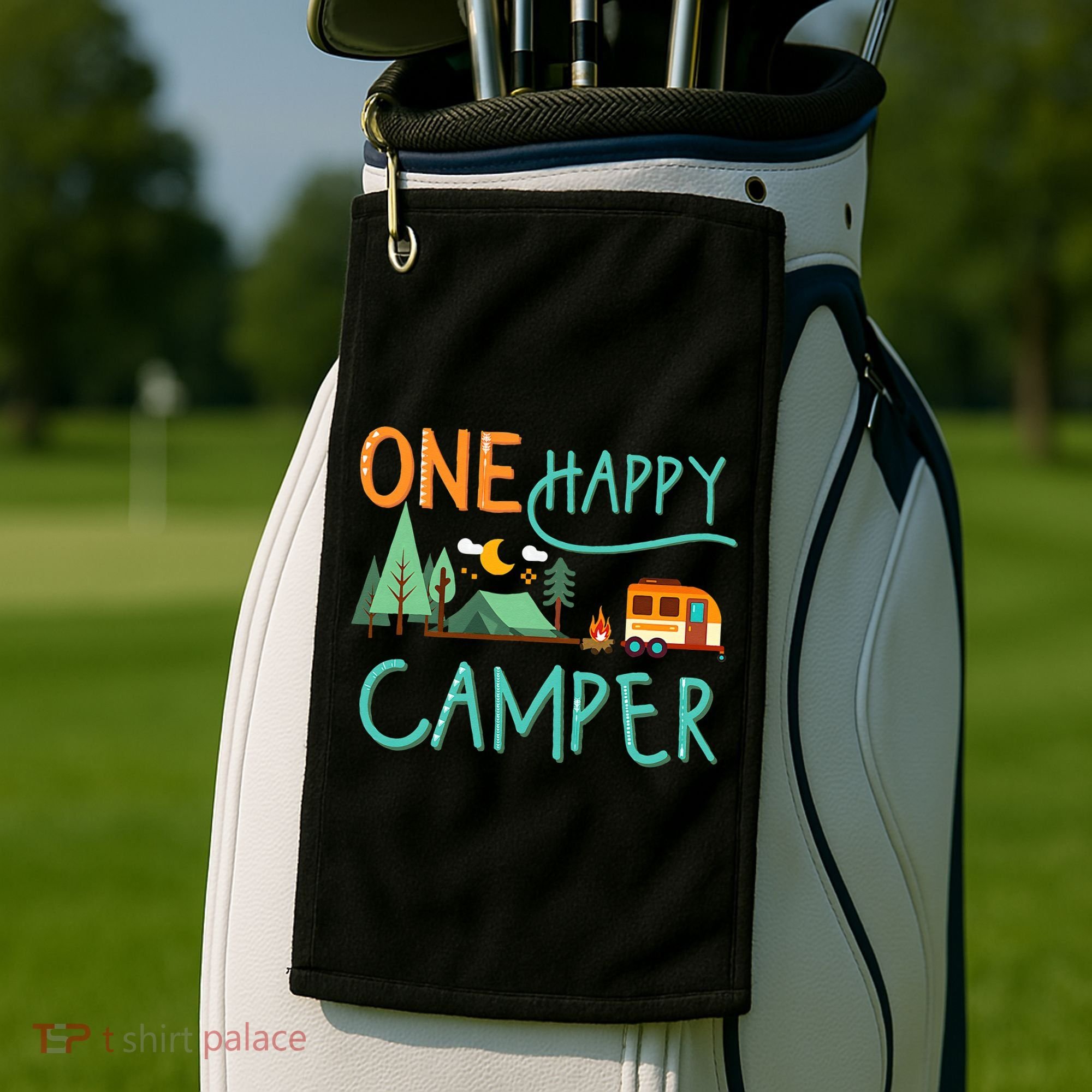 One Happy Camper First Birthday Camping Matching Golf Towel
