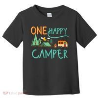 One Happy Camper First Birthday Camping Matching Toddler T-Shirt thumb 0