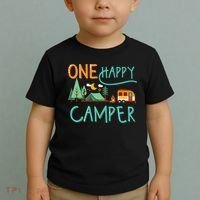 One Happy Camper First Birthday Camping Matching Toddler T-Shirt thumb 2