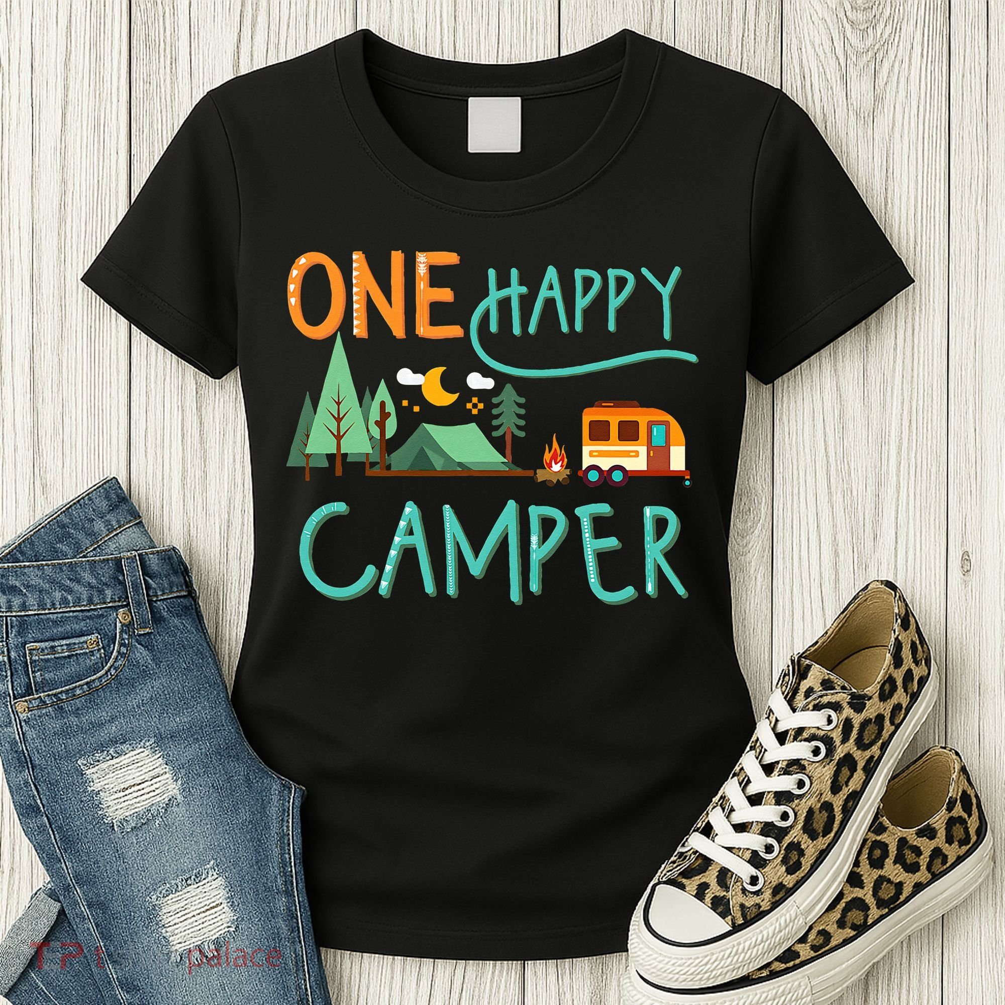 One Happy Camper First Birthday Camping Matching Women's T-Shirt
