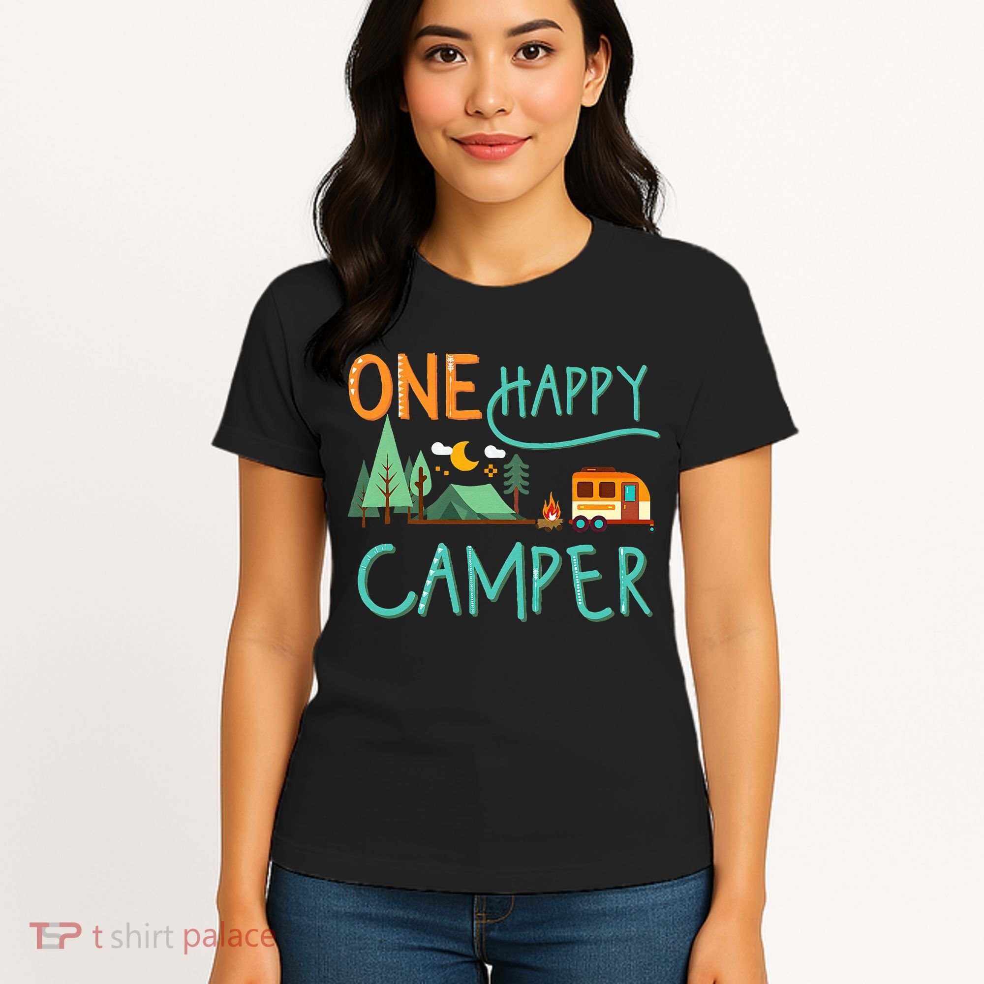 One Happy Camper First Birthday Camping Matching Women's T-Shirt