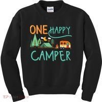 One Happy Camper First Birthday Camping Matching Kids Sweatshirt thumb 0