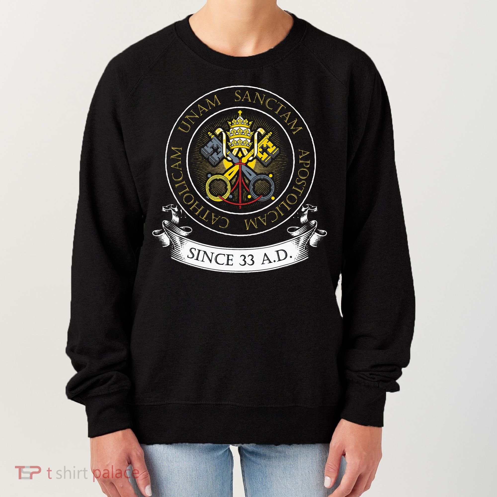 One Holy Catholic & Apostolic Church Catholic Latin Women's Sweatshirt