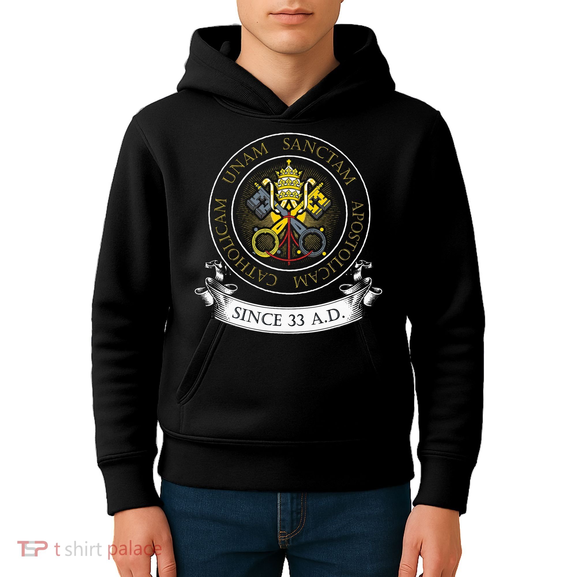 One Holy Catholic & Apostolic Church Catholic Latin Kids Hoodie