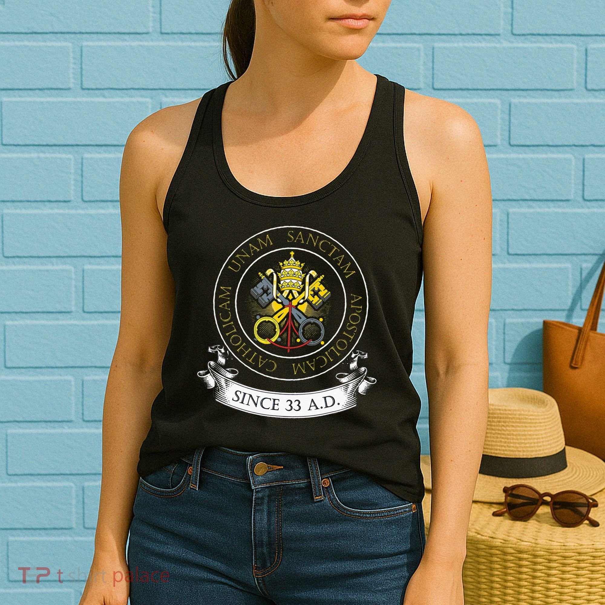 One Holy Catholic & Apostolic Church Catholic Latin Women's Tank Top