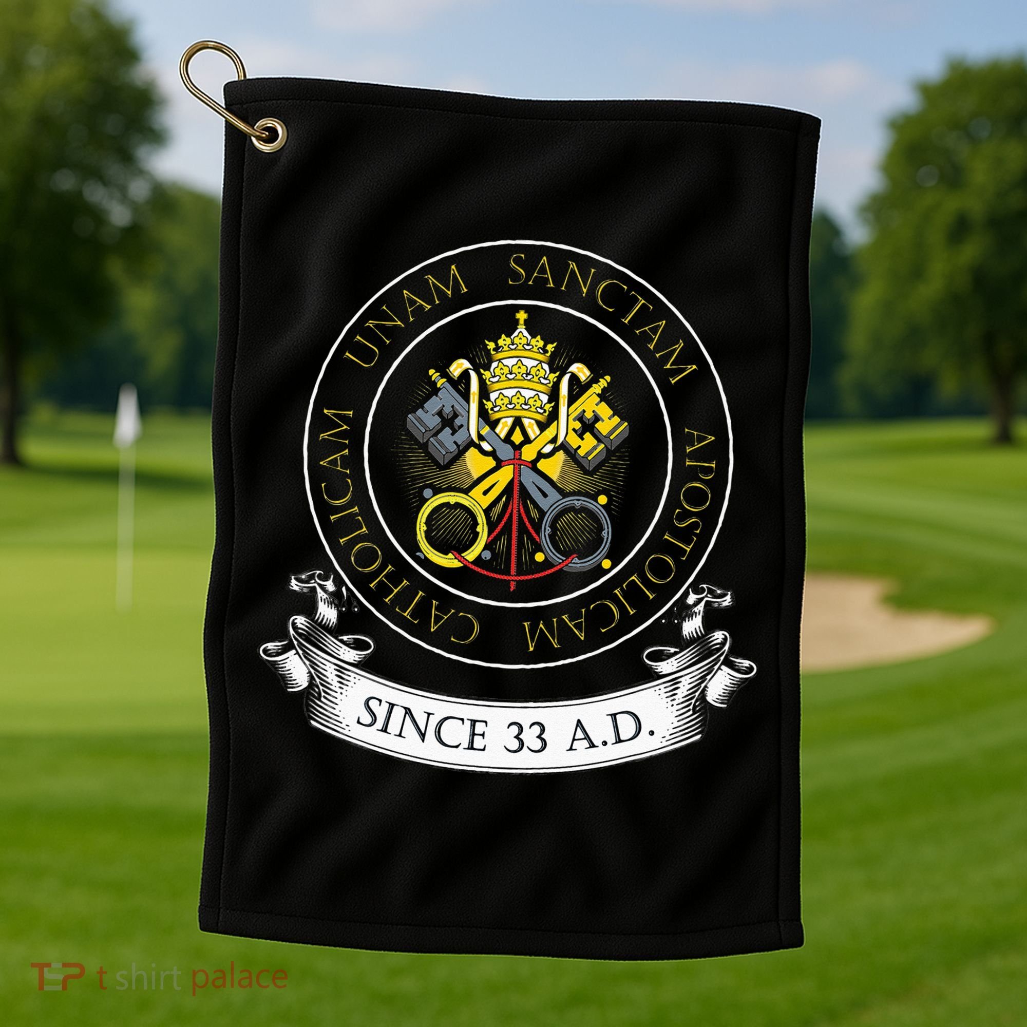 One Holy Catholic & Apostolic Church Catholic Latin Golf Towel