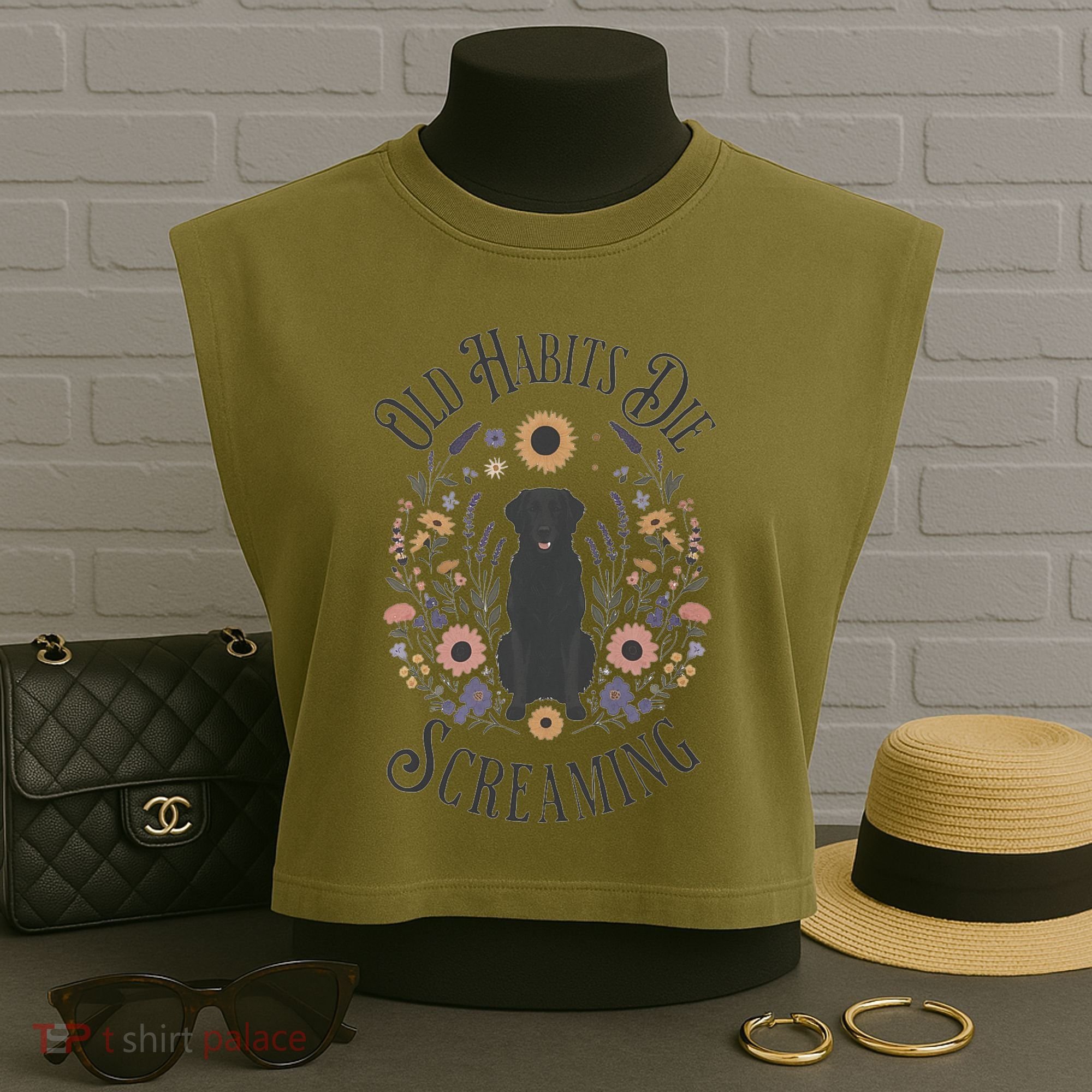 Old Habits Die Screaming Lyrics The Black Dog Ttpd Garment-Dyed Women's Muscle Tee