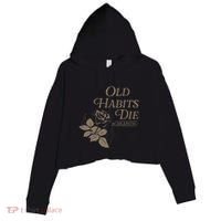 Old Habits Die Screaming Crop Fleece Hoodie thumb 0