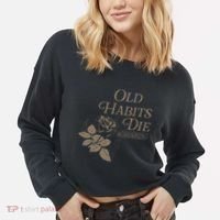 Old Habits Die Screaming Cropped Pullover Crew thumb 2
