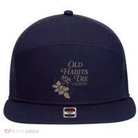 Old Habits Die Screaming 7 Panel Mesh Trucker Snapback Hat thumb 0