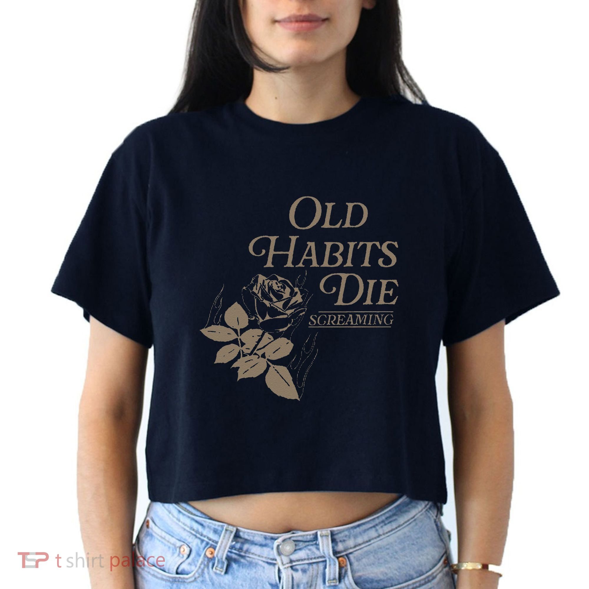 Old Habits Die Screaming Women's Crop Top Tee
