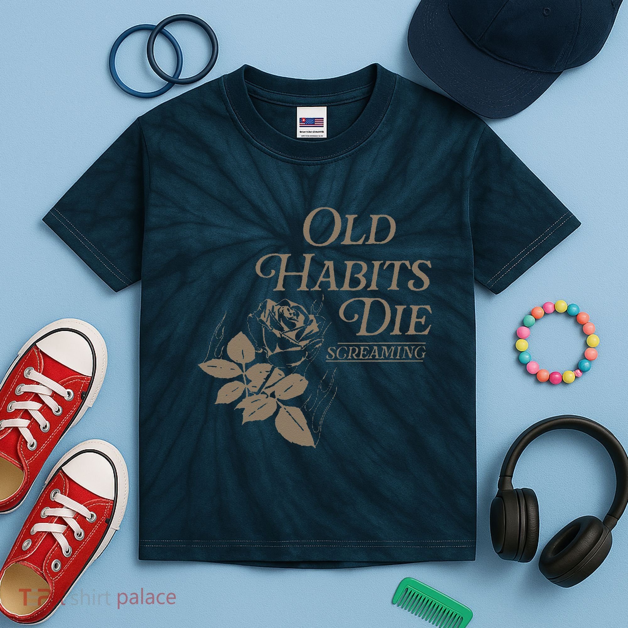 Old Habits Die Screaming Kids Tie-Dye T-Shirt