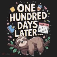 One Hundred Days Later 100th Day Sloth Teacher Or Pupil Beanie thumb 2