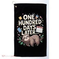 One Hundred Days Later 100th Day Sloth Teacher Or Pupil Golf Towel thumb 0