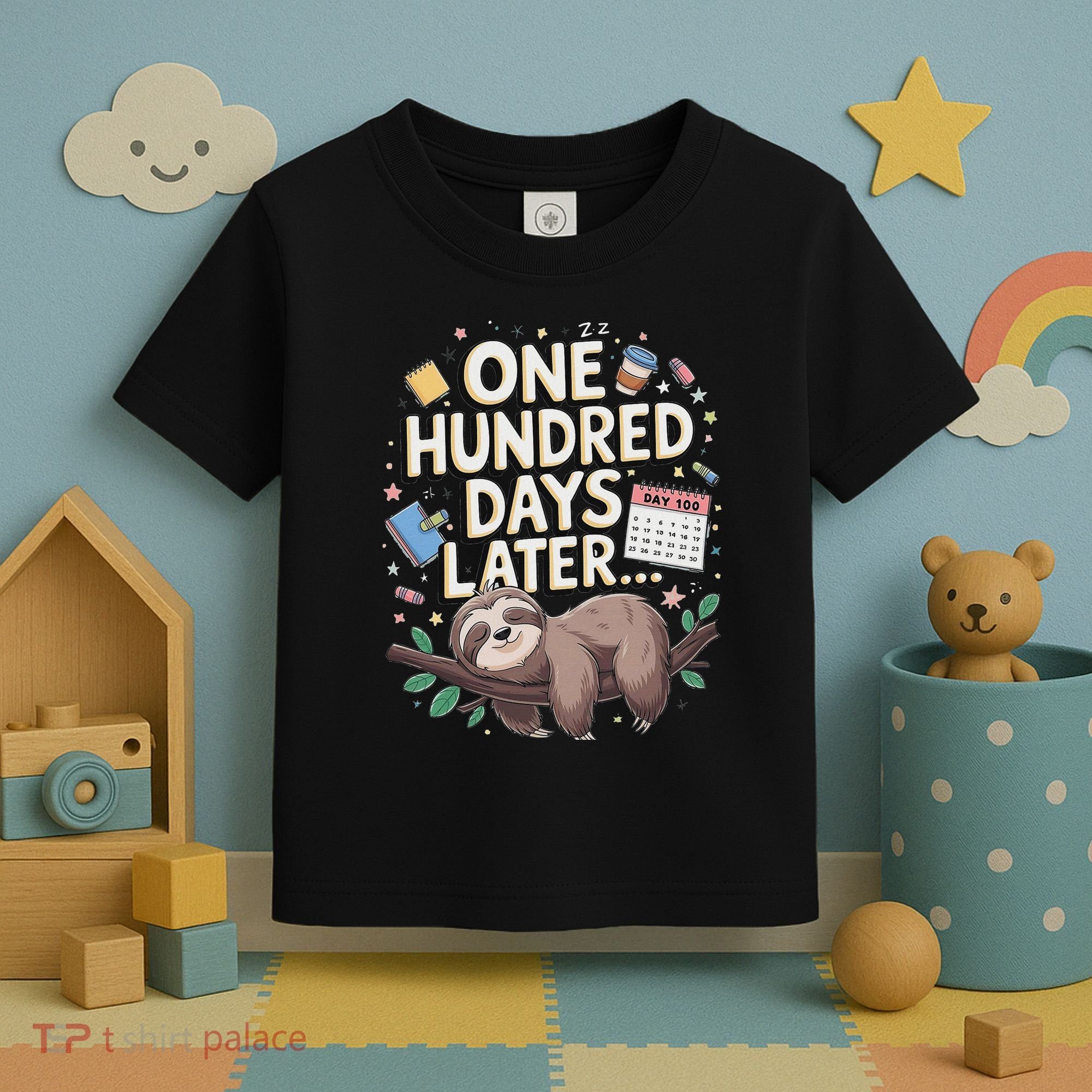 One Hundred Days Later 100th Day Sloth Teacher Or Pupil Toddler T-Shirt