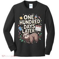 One Hundred Days Later 100th Day Sloth Teacher Or Pupil Kids Long Sleeve Shirt thumb 0