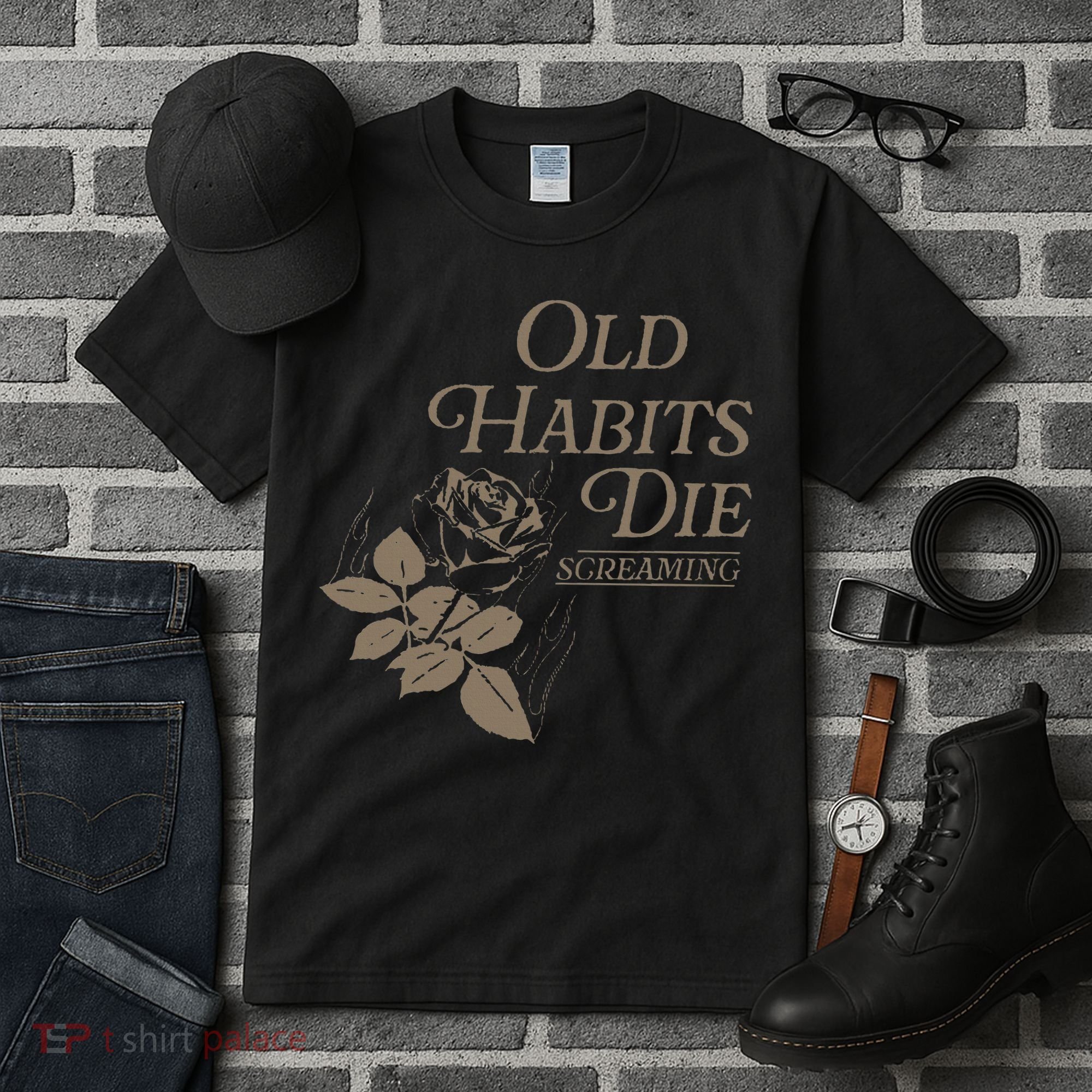 Old Habits Die Screaming Tall T-Shirt
