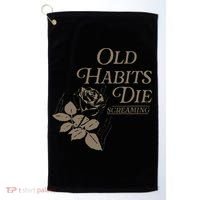 Old Habits Die Screaming Golf Towel thumb 0