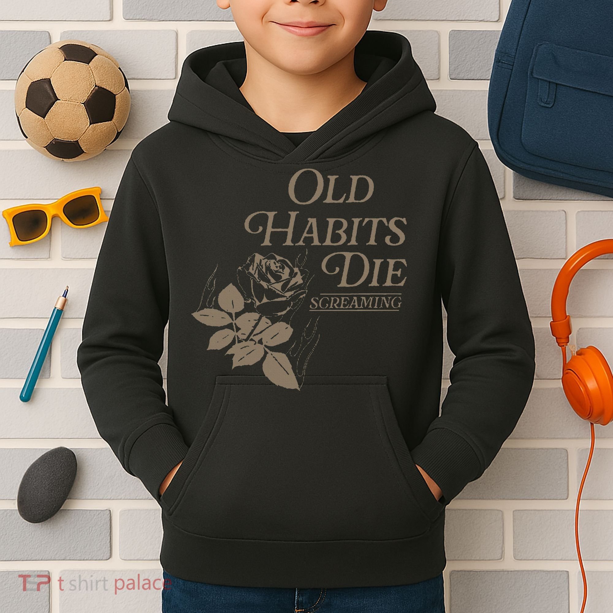 Old Habits Die Screaming Kids Hoodie