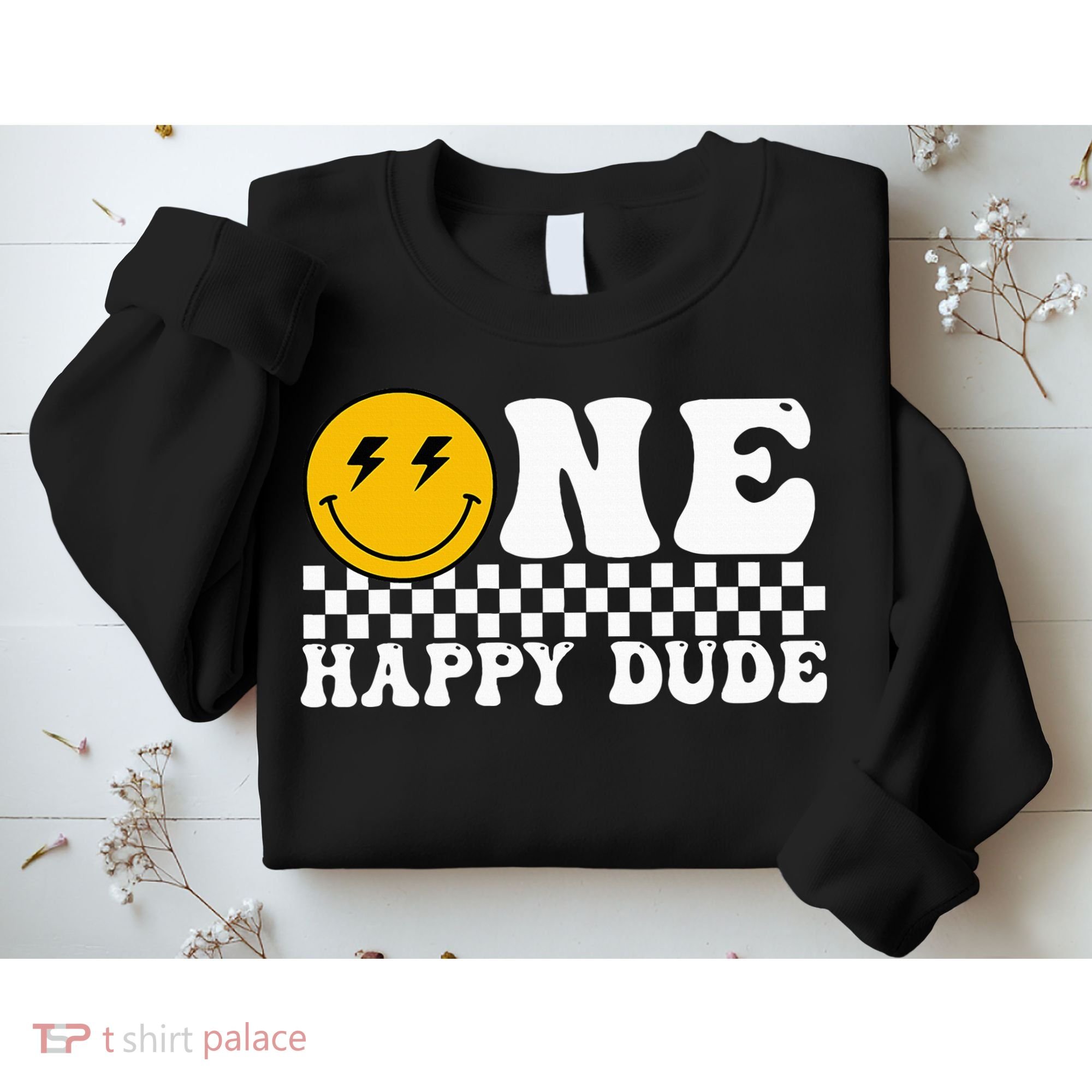 One Happy Dude Groovy 1st Birthday Party Family Matching Sweatshirt