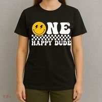 One Happy Dude Groovy 1st Birthday Party Family Matching T-Shirt thumb 4