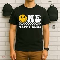 One Happy Dude Groovy 1st Birthday Party Family Matching T-Shirt thumb 6