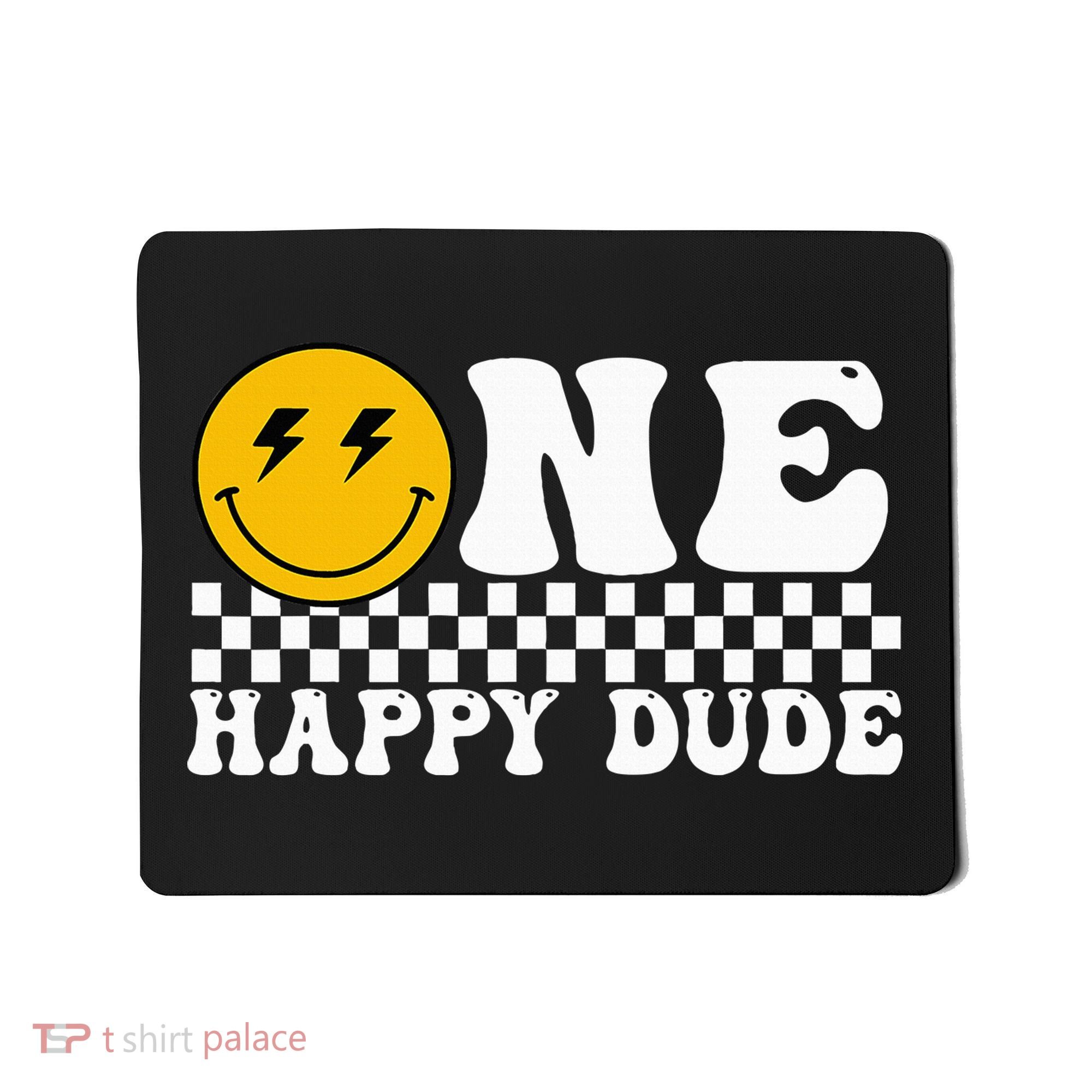 One Happy Dude Groovy 1st Birthday Party Family Matching Mousepad