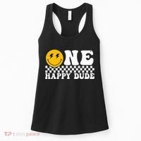 One Happy Dude Groovy 1st Birthday Party Family Matching Women's Tank Top thumb 0