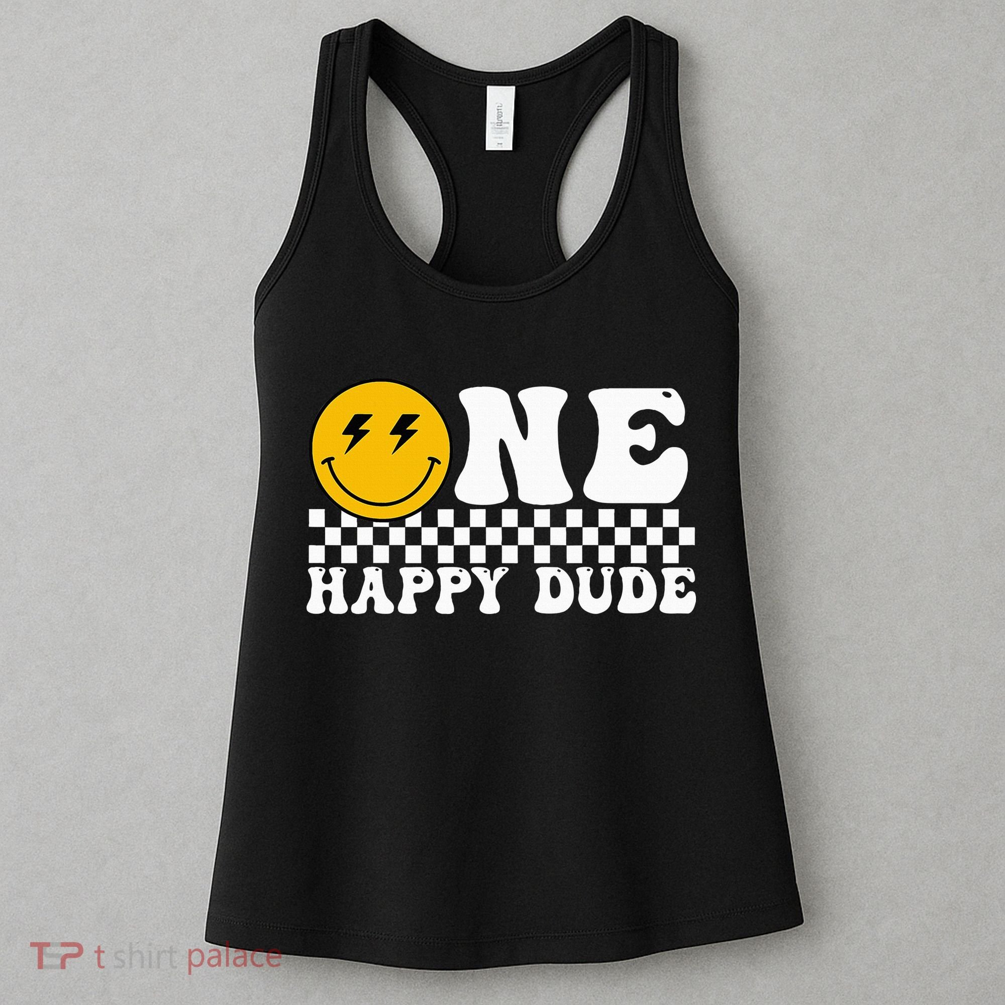 One Happy Dude Groovy 1st Birthday Party Family Matching Women's Tank Top