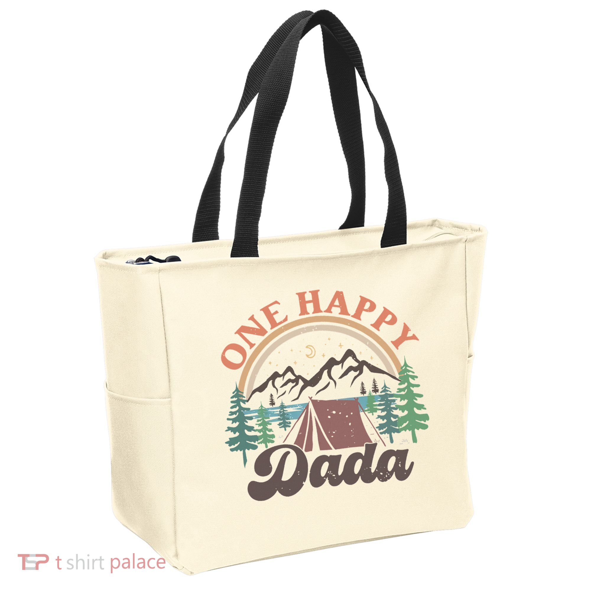 One Happy Dada Happy Camper 1st Birthday Camping Trip Tote Bag