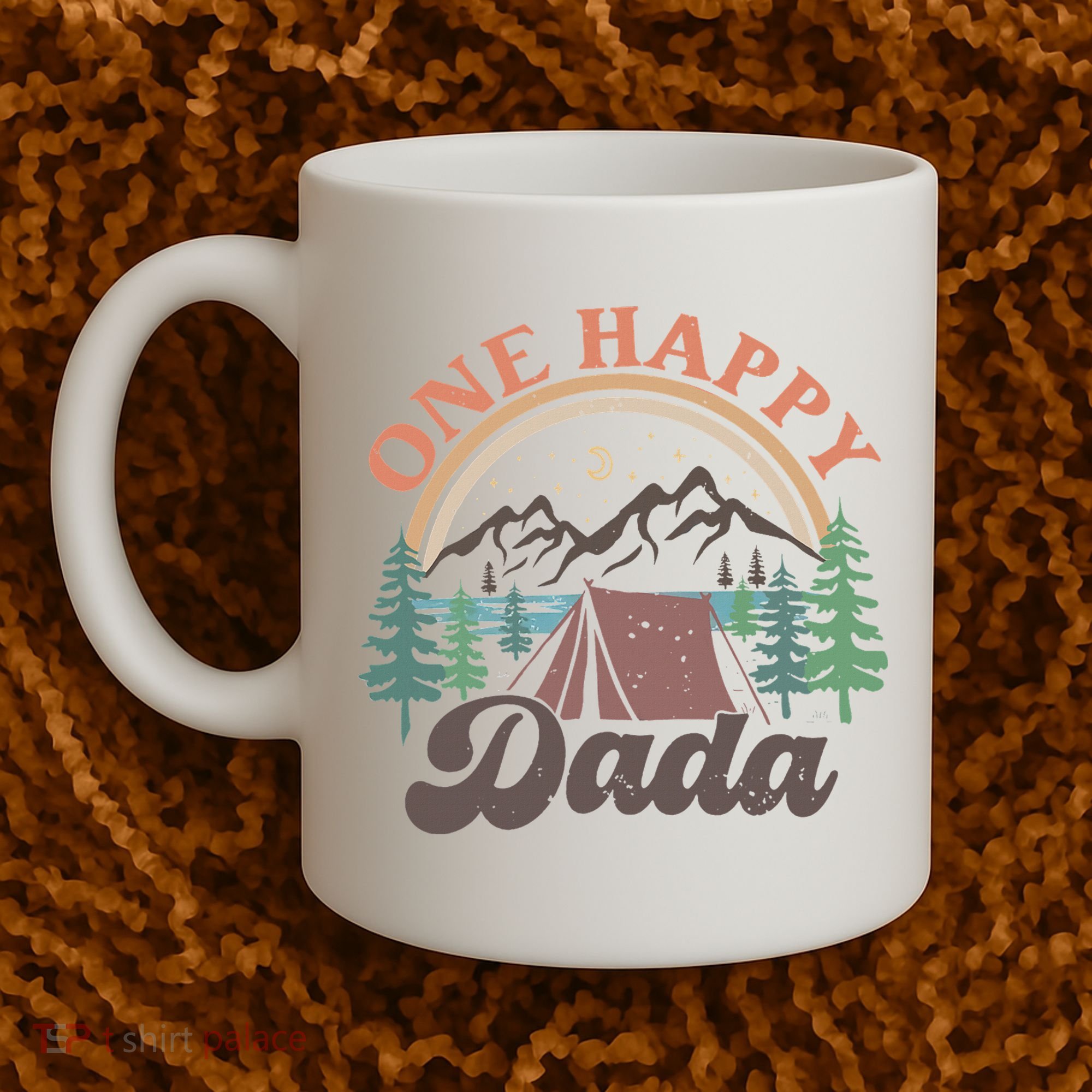 One Happy Dada Happy Camper 1st Birthday Camping Trip Coffee Mug