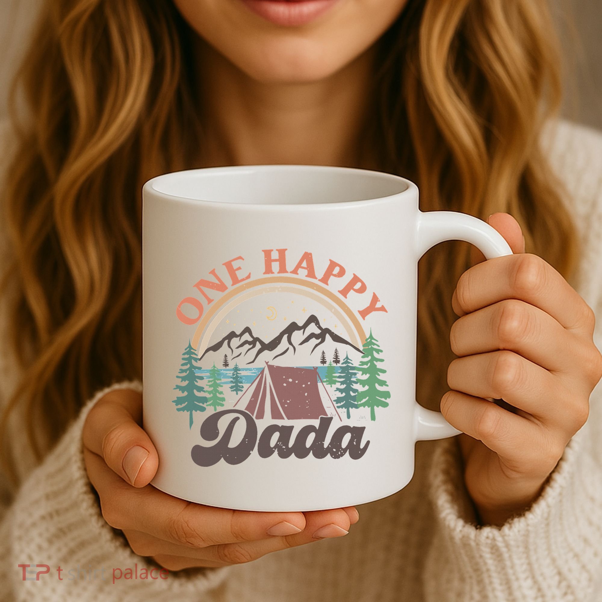 One Happy Dada Happy Camper 1st Birthday Camping Trip Coffee Mug