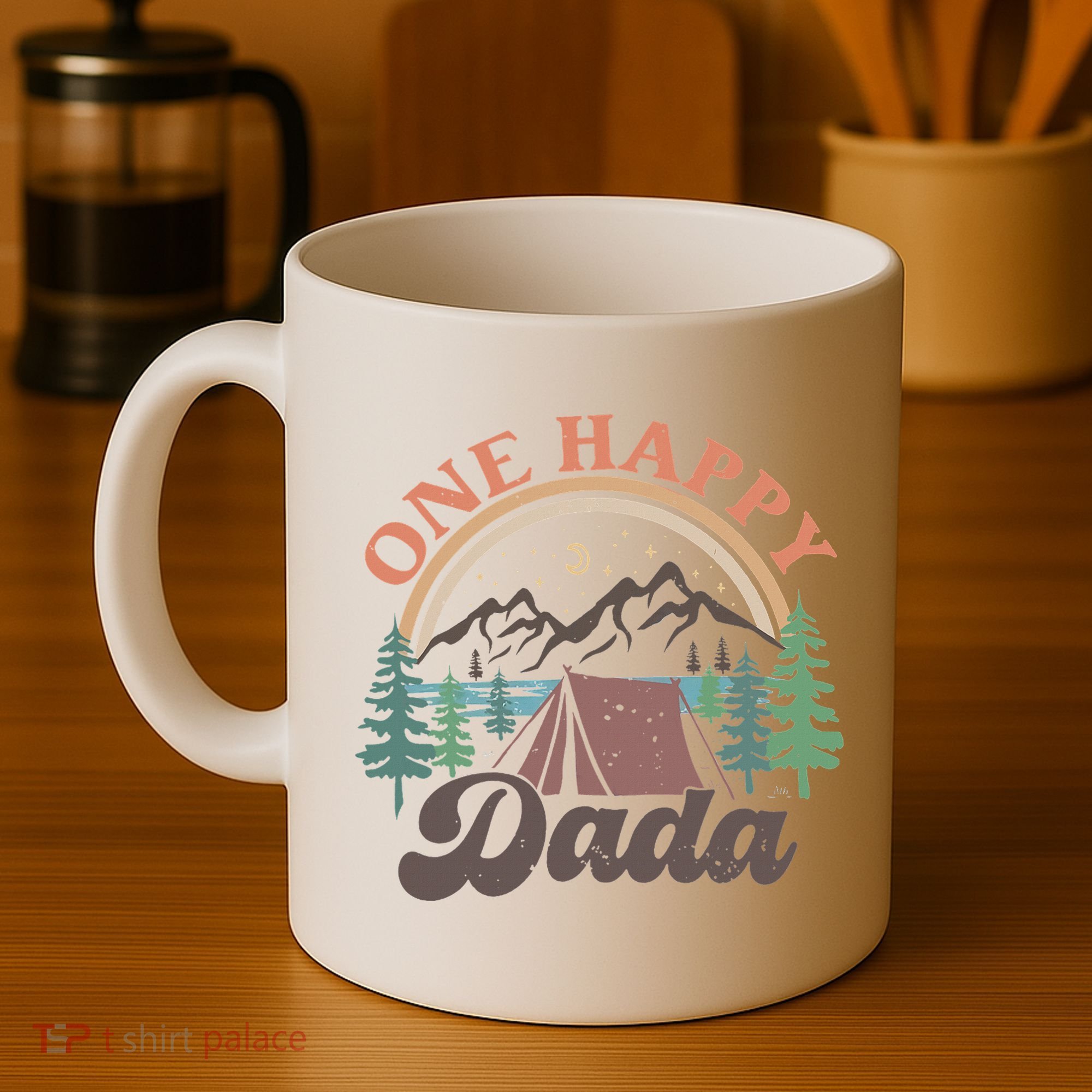 One Happy Dada Happy Camper 1st Birthday Camping Trip Coffee Mug
