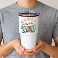 One Happy Dada Happy Camper 1st Birthday Camping Trip Tumbler thumb 2