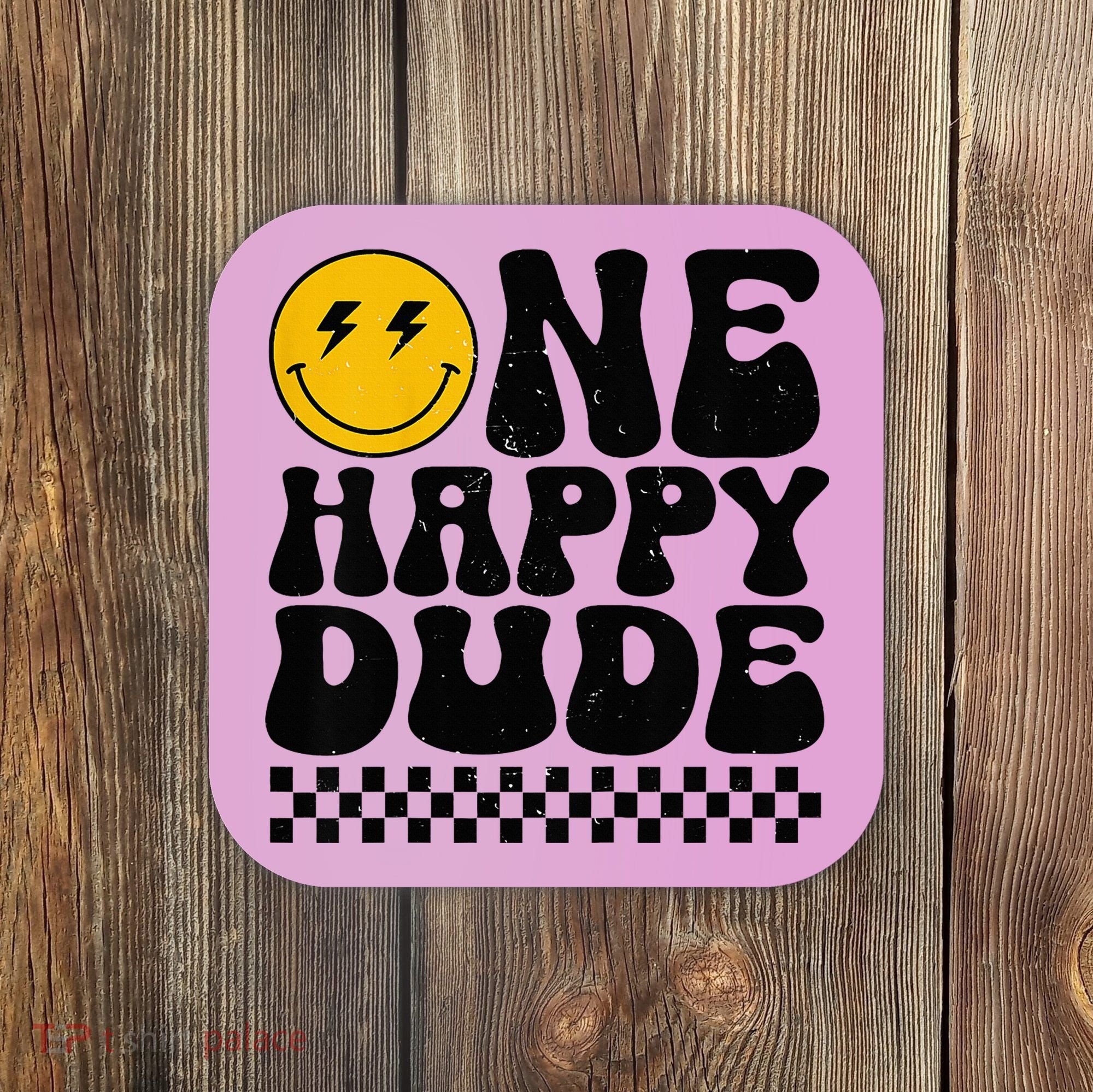 One Happy Dude 1st Birthday Family Matching Coaster