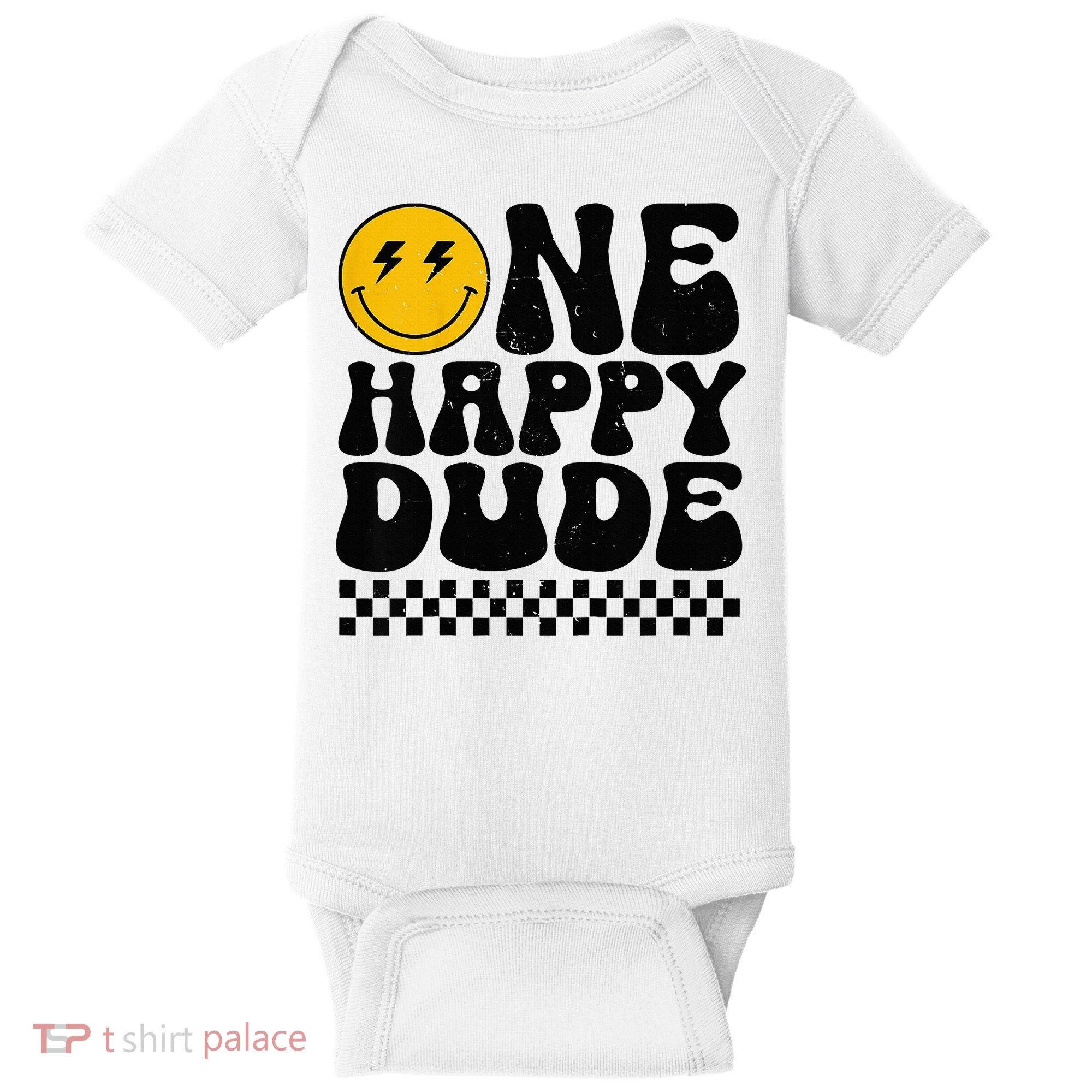 One Happy Dude 1st Birthday Family Matching Baby Bodysuit