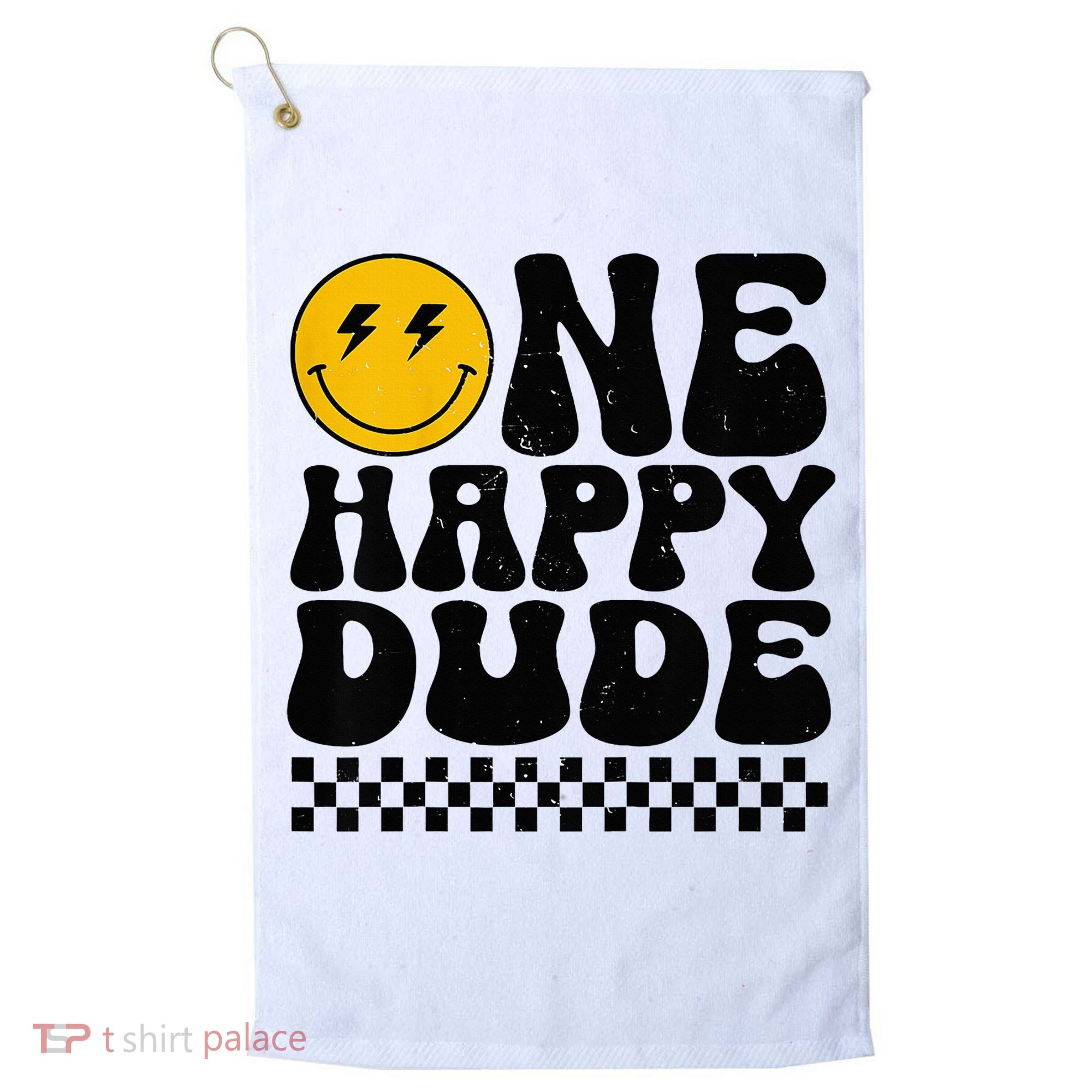 One Happy Dude 1st Birthday Family Matching Golf Towel