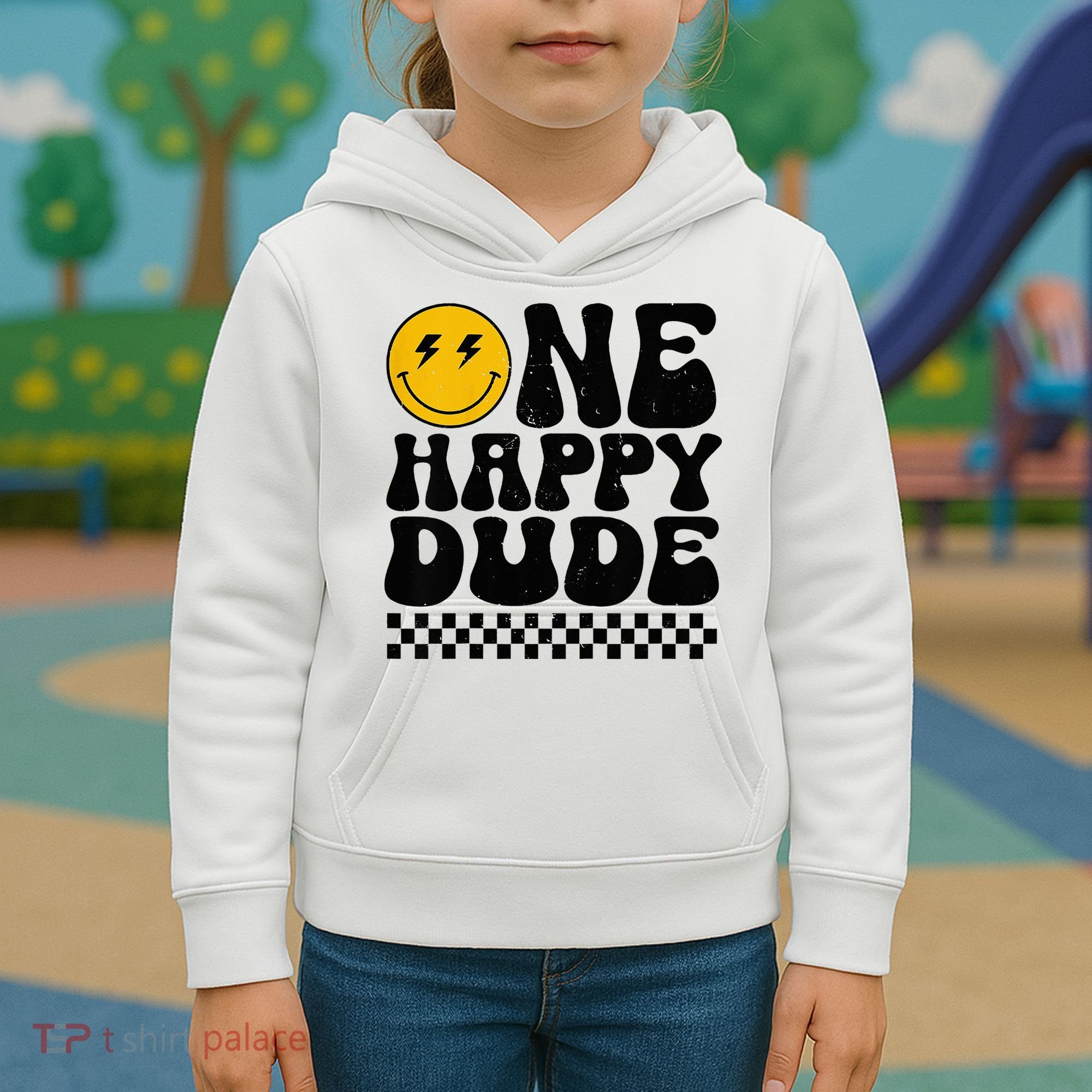 One Happy Dude 1st Birthday Family Matching Kids Hoodie