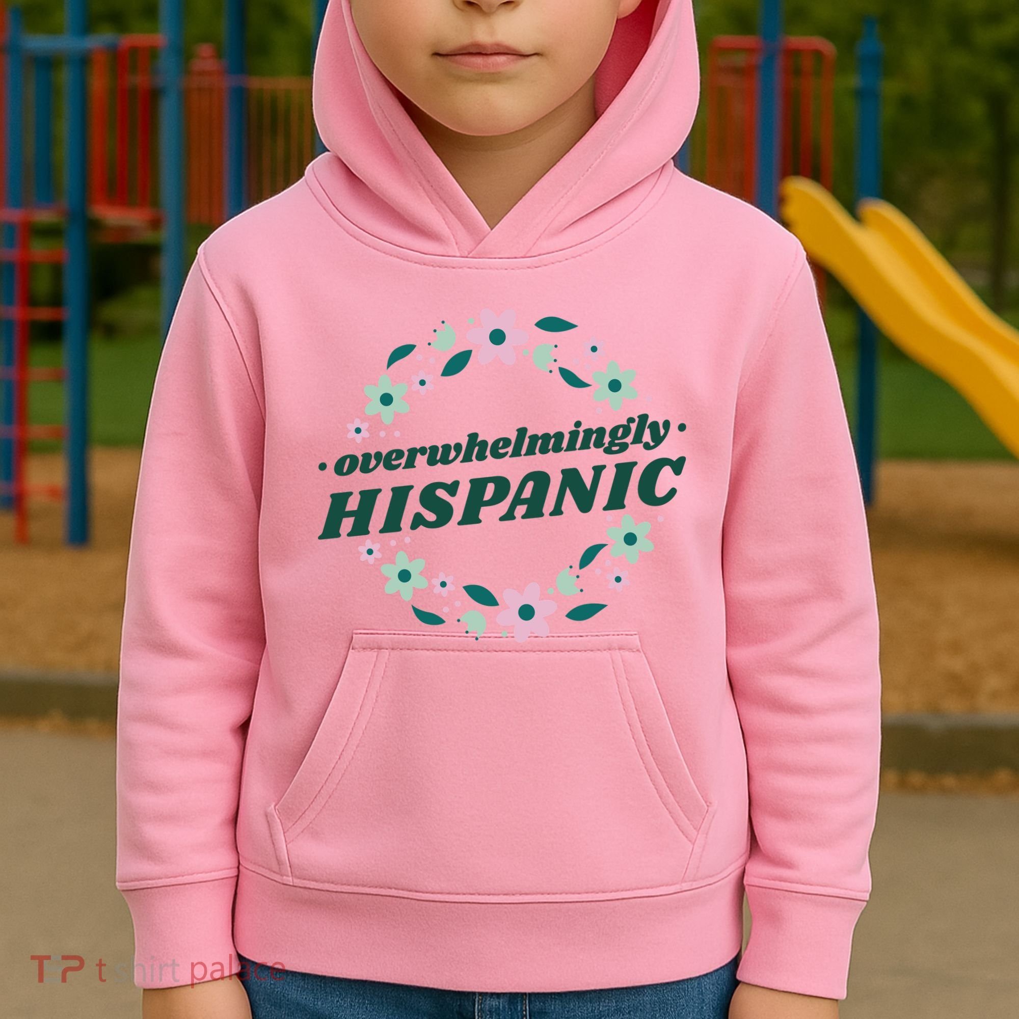 Overwhelmingly Hispanic Floral Kids Hoodie