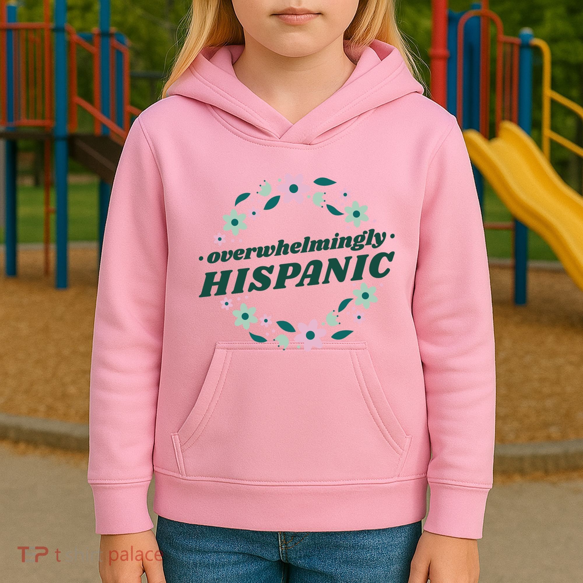 Overwhelmingly Hispanic Floral Kids Hoodie
