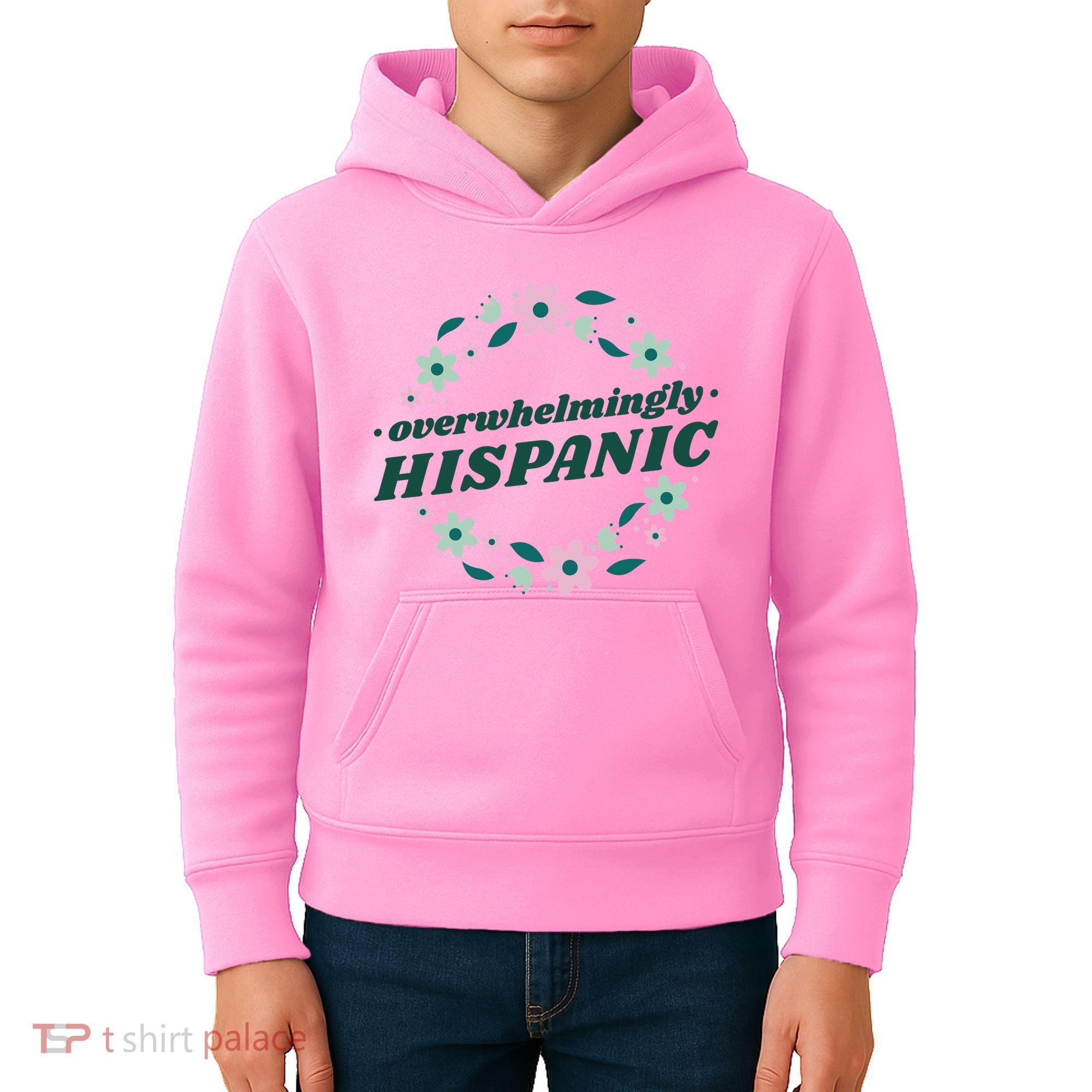 Overwhelmingly Hispanic Floral Kids Hoodie