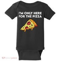 Only Here For Pizza Baby Bodysuit thumb 0