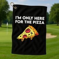 Only Here For Pizza Golf Towel thumb 1